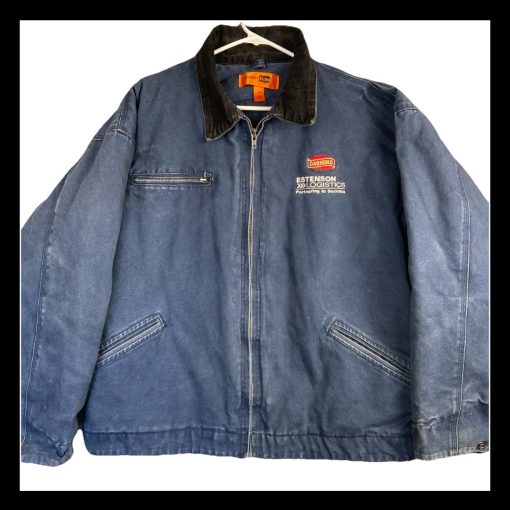 Corner Stone Detroit Style Canvas Duck Jacket Workwear Quilted Men’s 3XL Blue